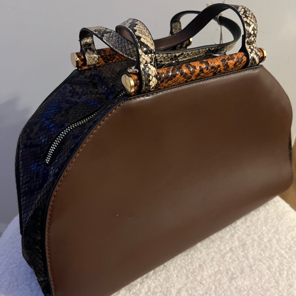 A New Day Brown and Snake Print Satchel